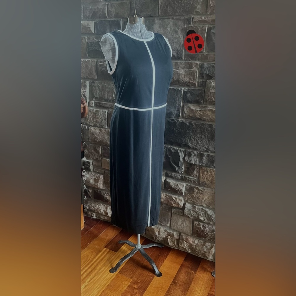 Eloquii Black Dress with White Accents -14